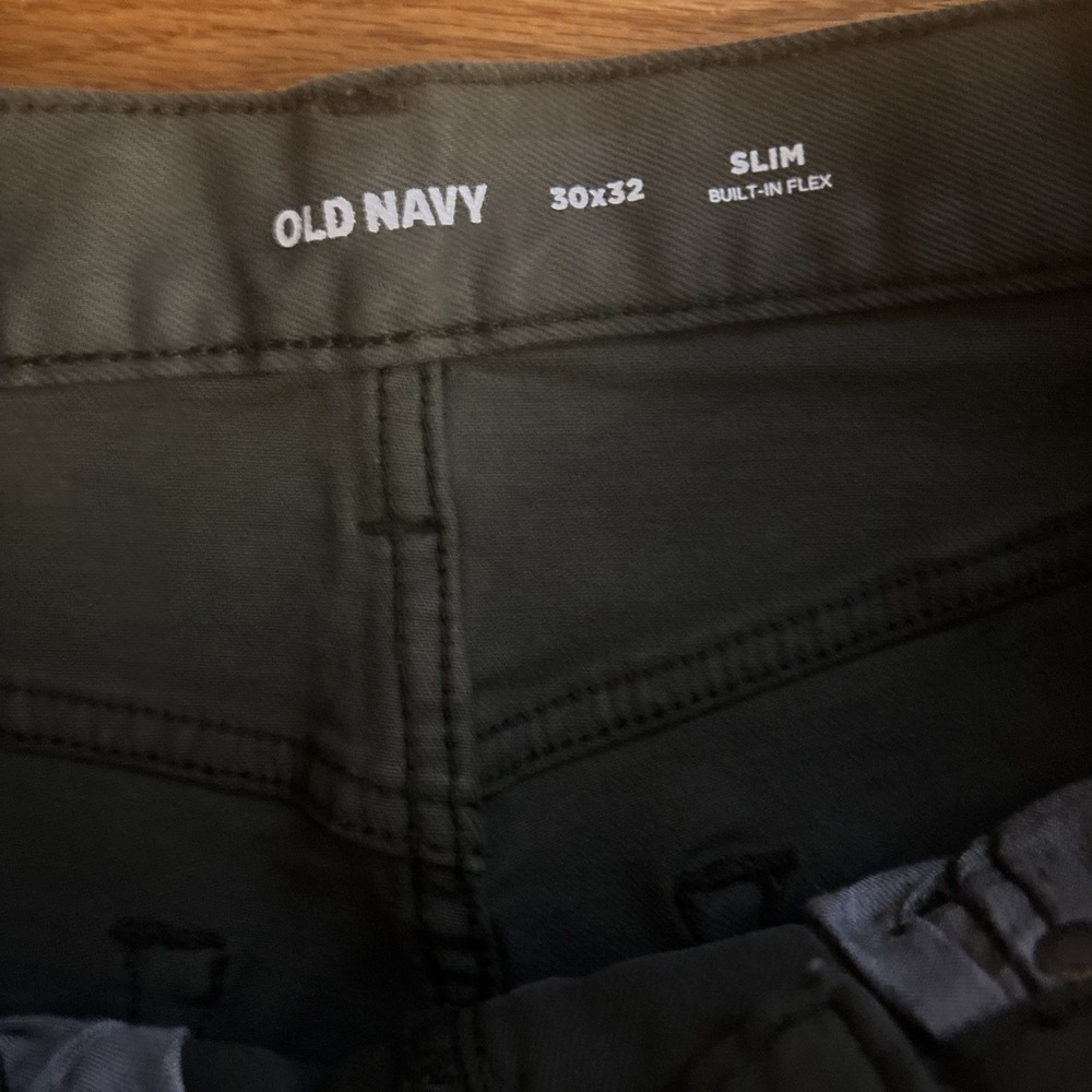 Old Navy Premium Denim Slim Fit Flex Green Jeans Men's 30" Waist 39x32 Vintage - Picture 3 of 5
